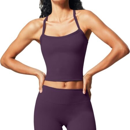 Padded Sports Bra Tank Workout Sets for Women Matching High Waist Shorts Gym Yoga Active Wear Outfits