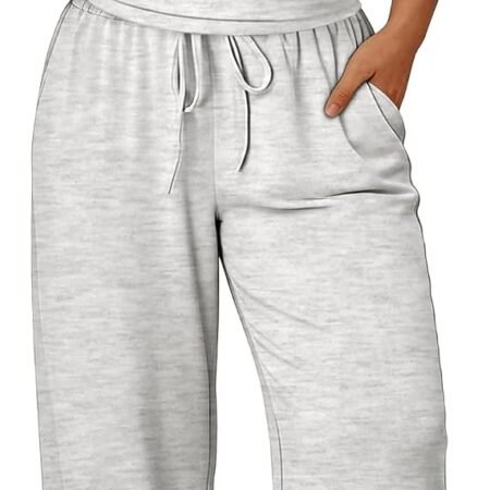 Plus Size 2 Piece Sets for Women Airport Travel Outfits | Lounge Set, Short Sleeve Slim Fit Shirts Matching Wide Leg Pants with Pockets, Soft and Lightweight, Casual Daily Wear