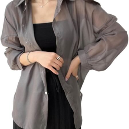 UV Protection Chiffon Shirt - Lightweight Sheer Cardigan for Women, Summer Beach/Office/Travel