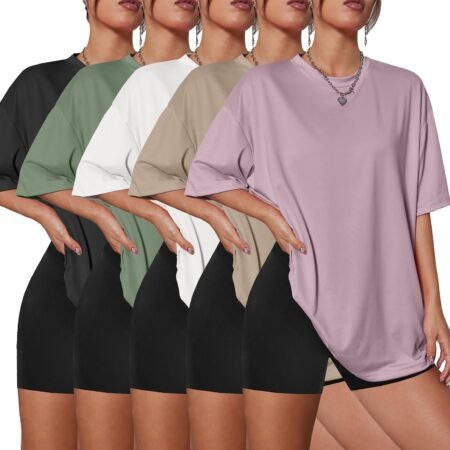 Women’s Oversized Casual T-Shirt – Loose-Fit Short Sleeve Top for Workout and Everyday Wear