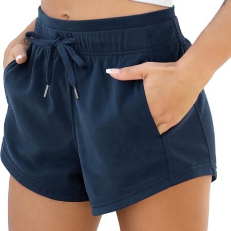 Women's Sweat Shorts with Pockets Cotton French Terry Drawstring Summer Workout Casual Lounge Shorts