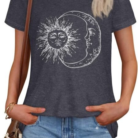 Women’s Summer Graphic T-Shirt – Casual Crewneck Short Sleeve Top for Everyday Styling