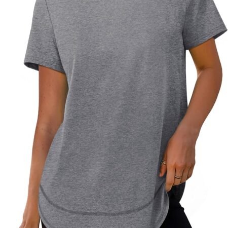 Womens Workout Tops Short Sleeve Shirts Sun Protection UPF 50+ Quick Dry Outfits for Hiking Running