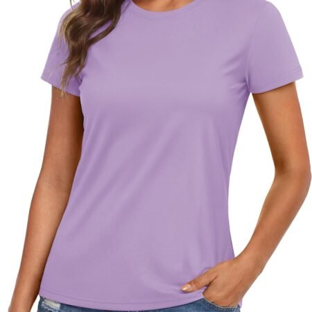 Women's Workout Tops Short Sleeve Shirts UPF 50+ Quick Dry Athletic Sun Protection Rash Guard for Women
